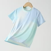 Boys Girls Athletic Workout T-Shirts Short Sleeve Quick-Dry Tops Size 4-15 Teens Lightweight Tie-Dye Pullover Crewneck Cooling Gym Tees Clearance